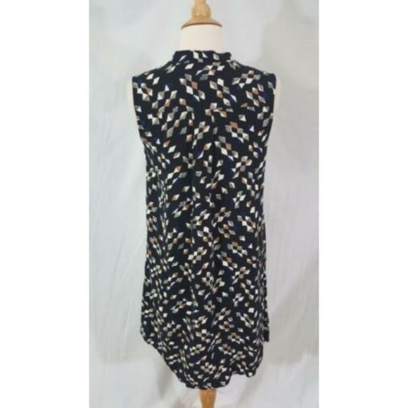𝅺maeve Sleeveless Black Pattern Swing Dress sz S - Picture 4 of 6